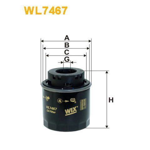 Фільтр оливи Audi A3 II; Seat Altea, Ibiza V, Leon II; Skoda Octavia II, Superb II; Vo Wix Filters (WL7467) WL7467 фото товару