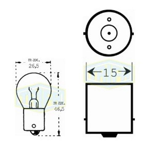 Лампа автомобільна Лампа для стоп-сигнала та проблискових маячків Trifa 12V 15W BA15s (00351) 00351 фото