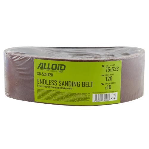Alloid. Лента шлифовальная бесконечная 75х533мм, зерно 120, 10шт SB-533120 фото товара
