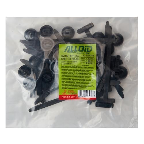 Хомут пластиковий Alloid 20*90мм 25шт/уп чорний PC-209025 B фото товару