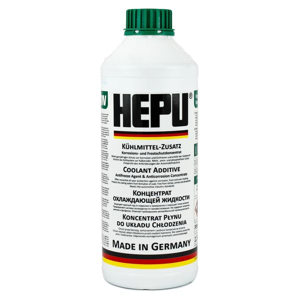 Рідина охолоджуюча HEPU Антифриз G11 зелена концентрат 1,5 л (P999-GRN) HE0010 фото