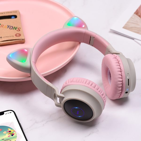 Bluetooth-гарнітура Hoco W27 Cat Ear Grey/Pink (W27GP) W27GP фото