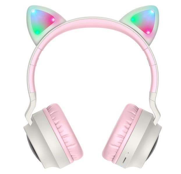Bluetooth-гарнітура Hoco W27 Cat Ear Grey/Pink (W27GP) W27GP фото