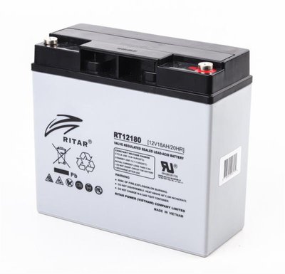 Акумуляторна батарея AGM RITAR RT12180, Gray Case, 12V 18.0Ah ( 181 х 77 х 167 ) Q4 RT12180 фото
