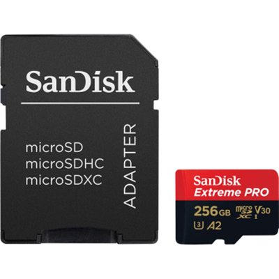 Карта пам`ятi MicroSDXC 256GB UHS-I U3 R200/W140MB/s SanDisk Extreme Pro V30 + SD-адаптер (SDSQXCD-256G-GN6MA) SDSQXCD-256G-GN6MA фото