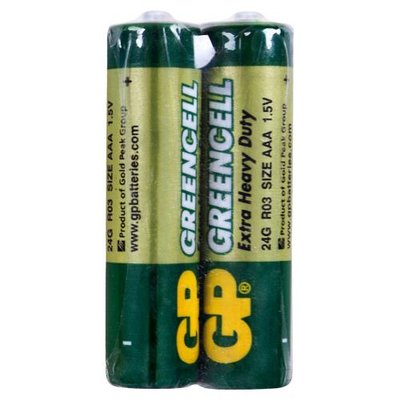 Батарейка GP GREENCELL 1.5V сольова 24G-S2 , R03, ААA (4891199000454) 4891199000454 фото