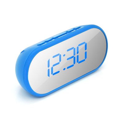 Електронний годинник VST-712Y Дзеркальний дисплей, будильник, живлення від кабелю USB, Blue VST-712Y/B фото