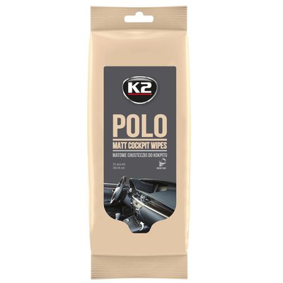 Серветки вологі K2 Polo Matt Wipes для очищення панелі приладів та пластикових деталей 24 шт. (K425) K425 фото