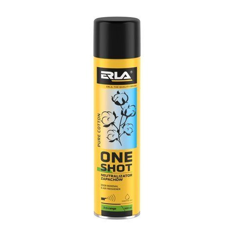 Нейтралізатор запаху та освіжувач повітря ERLA One Shot "Чиста бавовна" 600 мл (R421) R421 фото товара