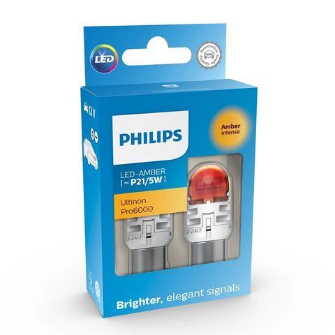 Автолампа світлодіодна P21/5W LED 12V 0.8/1.75W BAY15D / LED AMBER ULTINON PRO6000 / ЯНТАРНИЙ-ЖОВТИЙ / 2ШТ. BLISTER 11499AU60X2 фото товара
