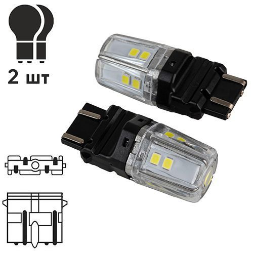 Лампа PULSO/габаритні/LED 3157/W2.5x16q/12SMD-2835/2контакта/9-36v/550/100lm/WHITE (LP-66315W) LP-66315W фото товару