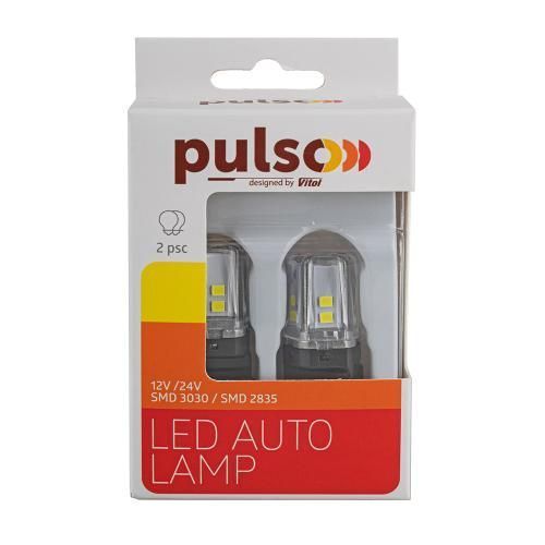 Лампа PULSO/габаритні/LED 3157/W2.5x16q/12SMD-2835/2контакта/9-36v/550/100lm/WHITE (LP-66315W) LP-66315W фото товару