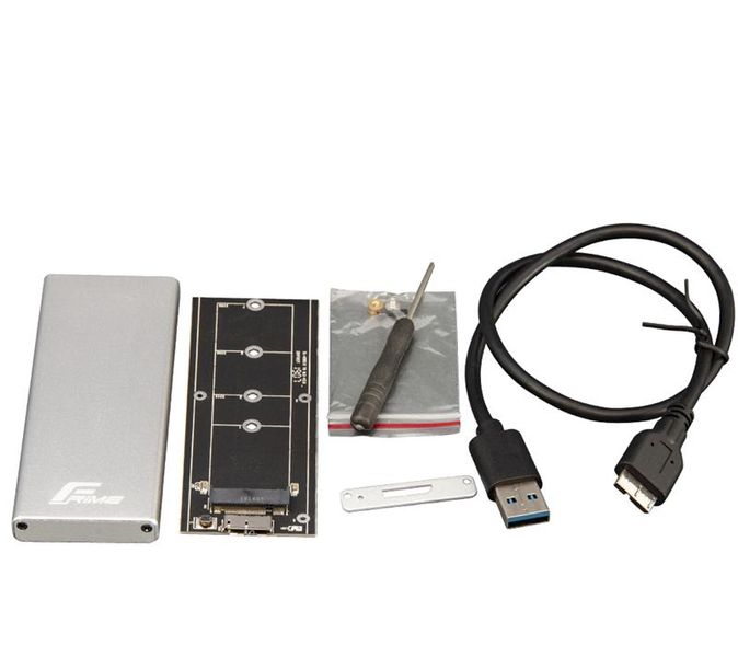 Зовнішня кишеня Frime SATA HDD/SSD 2.5", USB 3.0, Metal, Silver (FHE201.M2U30) FHE201.M2U30 фото
