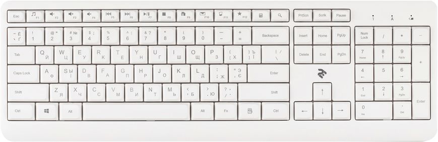 Клавіатура бездротова 2E KS220 WL Ukr White (2E-KS220WW) 2E-KS220WW фото