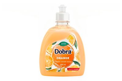 Крем-мыло туалетное жидкое Апельсин 500мл с дозатором Dobra 055580 фото
