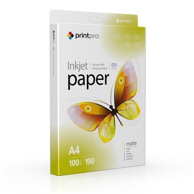 Фотопапiр PrintPro матовий 190г/м2 A4 100арк. (PME190100A4) PME190100A4 фото