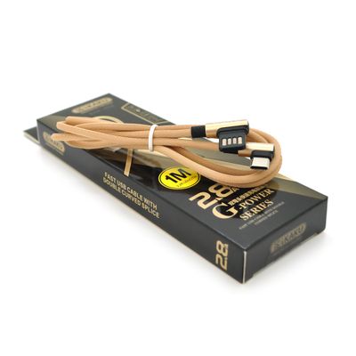 Кабель iKAKU KSC-028 JINDIAN charging data cable for Type-C, Gold, довжина 1м, 2.4A, BOX KSC-028-G-TC фото