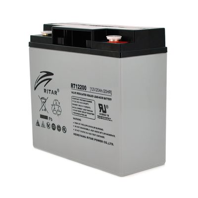 Акумуляторна батарея AGM RITAR RT12200, Gray Case, 12V 20.0Ah ( 181 х 77 х 167 ) Q4 RT12200 фото