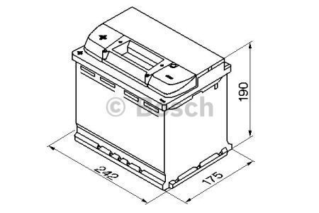 Акумулятор 63Ah-12v BOSCH (S5006) (242x175x190),L,EN610 0092S50060 фото товару