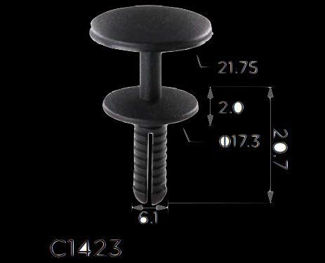 Держатель обшивки нажимной VW (6mm) black C1423 фото товара