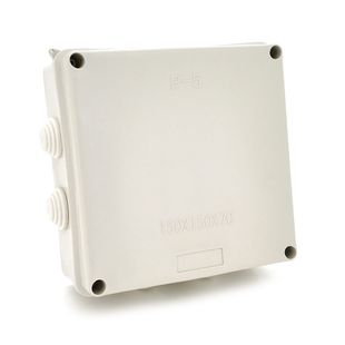 Коробка розподільна зовнішня PIPO Р50 150х150х70мм; IP54; пластик; (РР) 8 гермовводів; біла; Q28 Р5 фото