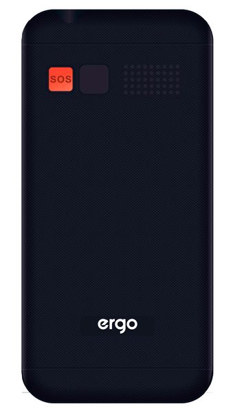 Мобильный телефон Ergo R231 Dual Sim Black; 2.31" (320х240) TFT / кнопковий моноблок / Mediatek MT6261D / ОЗУ 32 МБ / 32 МБ вбудованої + microSD до 32 ГБ / без камери / 2G (EDGE) / Bluetooth / 114.5x59x14.5 мм, 110 г / 15000 мАг / чорний R231 Black фото