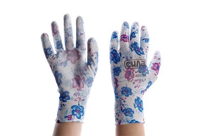 Перчатки с полиуретановым покрытием р8 (голубые садовые манжет) НЕЗАБУДКИ СИЛА 481243 фото