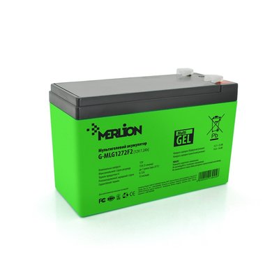 Акумуляторна батарея Merlion 12V 7.2AH Green (G-MLG1272F2/13945) AGM G-MLG1272F2/13945 фото