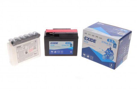 Акумулятор 2,3Ah-12v Exide AGM (ETR4A-BS) (113х48х85) R, EN35 ETR4A-BS фото товару