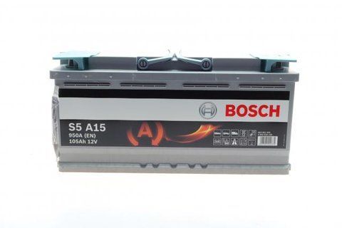 Акумулятор 105Ah-12v BOSCH AGM (S5A15) (394х175х190), R, EN 950 0092S5A150 фото товару