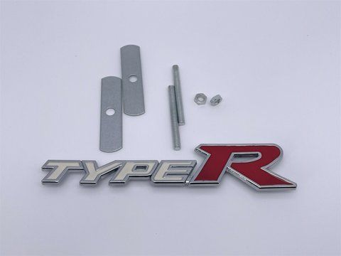 Емблема шильдик логотип-сітки радіатора TypeR Honda (Хонда) 150*30 мм (Хром + білий + червоний) (Метал) ho020 фото товару