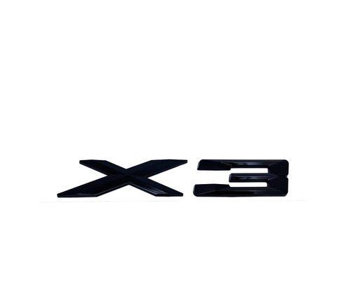 Эмблема шильдик логотип значок надпись X3 крышки багажника BMW X3 (БМВ) 115*30мм(Черный глянец) (51147362473) bmw045 фото товара