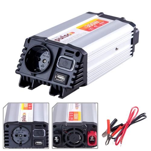 Преобраз. напряжения PULSO/IMU 320/12V-220V/300W/USB-5VDC2.0A/мод.волна/прикуриватель+клеммы (IMU-32 IMU-320 фото