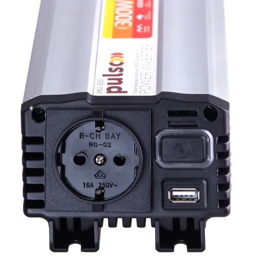 Перетворювач напруги PULSO/IMU 320/12V-220V/300W/USB-5VDC2.0A/мод.хвиля/прикуривач+клеми (IMU-320) IMU-320 фото