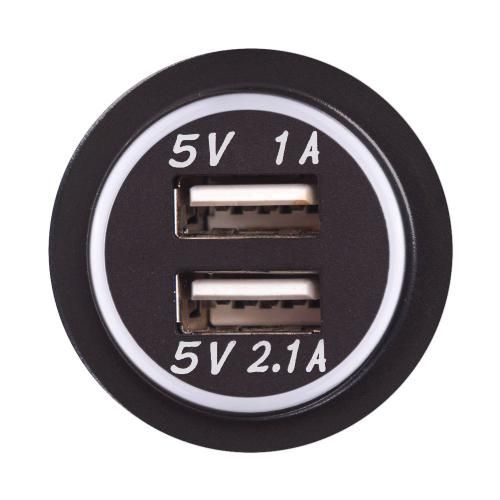 Автомобільний зарядний пристрій 2 USB 12-24V урізне в планку NEW (10252 USB-12-24V 3,1A WHI) 10252 USB-12-24V 3,1A WHI фото