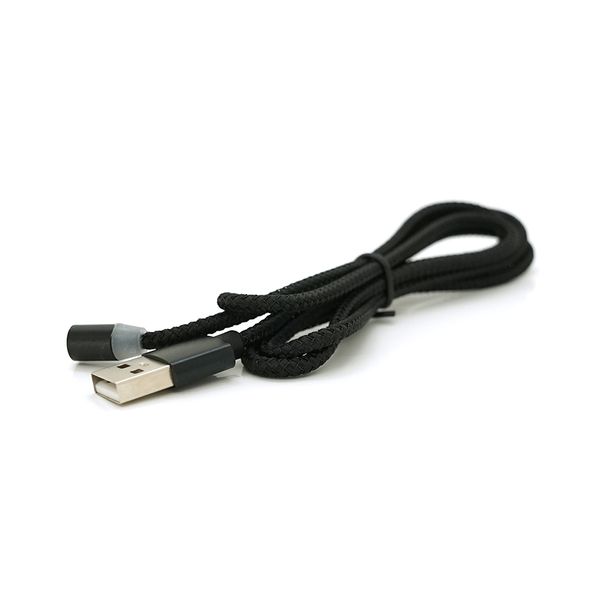 Магнітний кабель PiPo USB 2.0, 1m, 2А, тканинна оплетка, броньований, Black, OEM 18162 фото