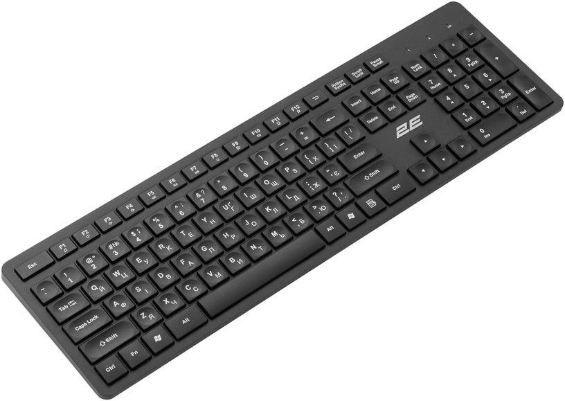 Клавіатура бездротова 2E KS260 WL EN/UKR Black (2E-KS260WB) 2E-KS260WB фото