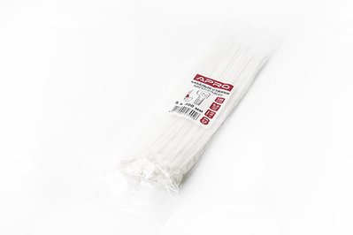 Кабельна стяжка багаторазова 5*400мм біла (пач 100шт) APRO STM-W5400 фото