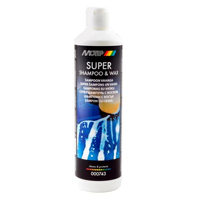Автошампунь для очищення кузова MOTIP Super Shampoo & Wax з воском 500 мл (000743BS) 000743BS фото