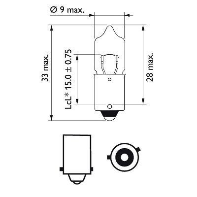 Автолампа Philips H6W 12V 6W BAX9S / STANDARD / КРАТН. X10 12036CP фото товару