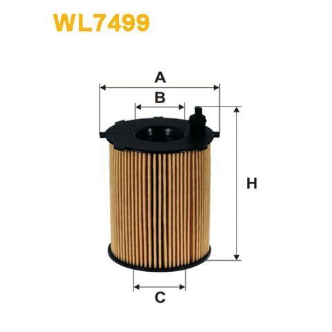 Фільтр оливи Alfa Romeo Mito; Chrysler Ypsilon; Fiat 500, 500L, Panda III, Punto III, Wix Filters (WL7499) WL7499 фото товару