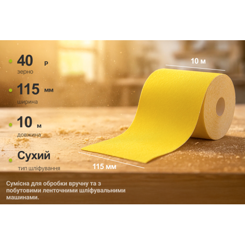 Наждачний папір на паперовій основі, 115мм х 10м, зерно 40, Alloid SP-10040 фото товару