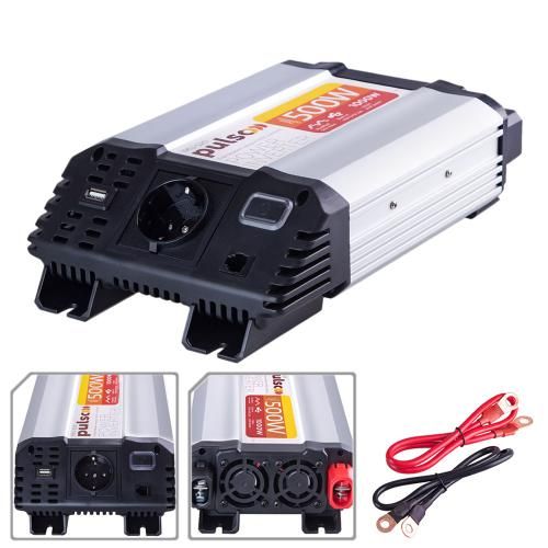 Перетворювач напруги PULSO/IMU-520/12V-220V/500W/USB-5VDC2.0A/мод.хвиля/клеми (IMU-520) IMU-520 фото