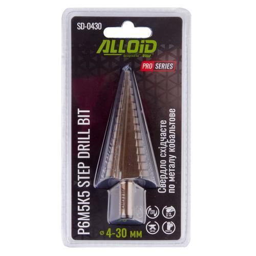 Alloid Pro. Сверло ступенчатое по металлу кобальтовое, Р6М5К5, 4-30мм SD-0430 фото товара