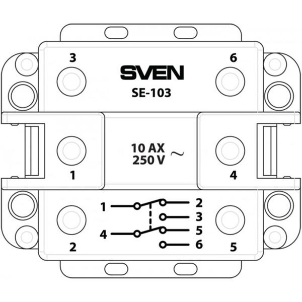 Вимикач SVEN Home SE-103 прохідний двополюсний одинарний прихованого типу білий 07100075 фото