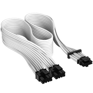 Кабель-перехідник Corsair Premium Individually Sleeved 12+4pin PCIe Gen 5 12VHPWR 600W cable, Type 4, WHITE (CP-8920332) CP-8920332 фото