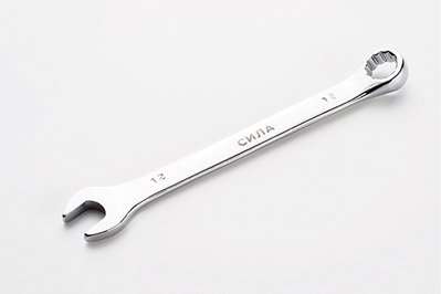 Ключ рожково-накидной полированный CrV 12мм СИЛА 201062 фото