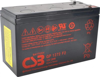 Акумуляторна батарея CSB 12V 7.2AH (GP1272F2-28W/07775) AGM Black GP1272F2-28W/07775 фото