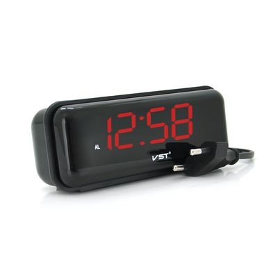 Електронний годинник VST-738, будильник, живлення від кабелю 220V, Red Light VST-738/R фото