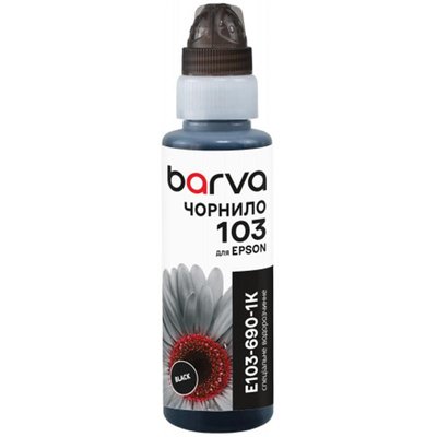 Чорнило Barva Epson 103 BK (Black) (E103-690-1K) флакон OneKey (1K), 100 мл E103-690-1K фото